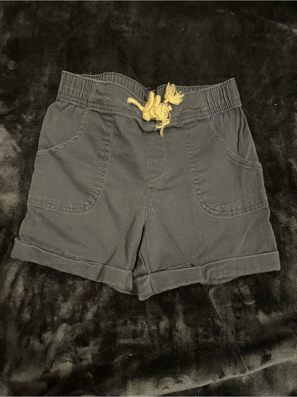 wonder nation Black Shorts with Yellow Drawstring